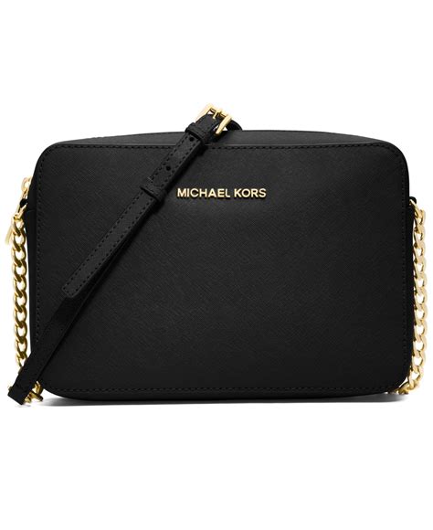 michael kors jet set travel crossgrain black and gold